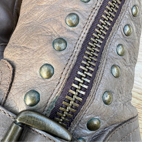 Steve Madden Studded Tall Moto Boots | Size 7 | Gray Leather - Picture 10 of 15